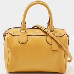 Coach Yellow Mustard Mini Bennet Bag with Matching Wallet